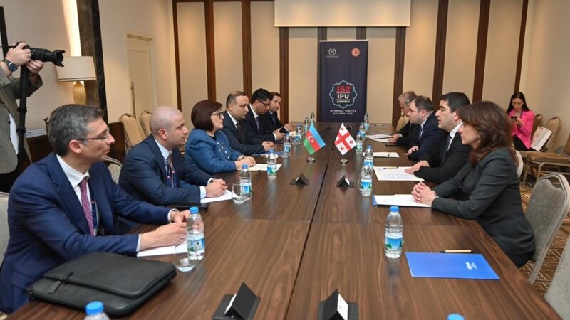 Sahibə Qafarova Gürcüstan parlamentinin sədri ilə görüşüb