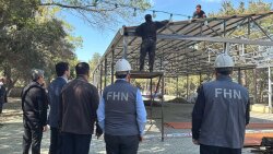 Sumqayıtda parkda qanunsuz şəkildə quraşdırılmış konstruksiya sökülüb -