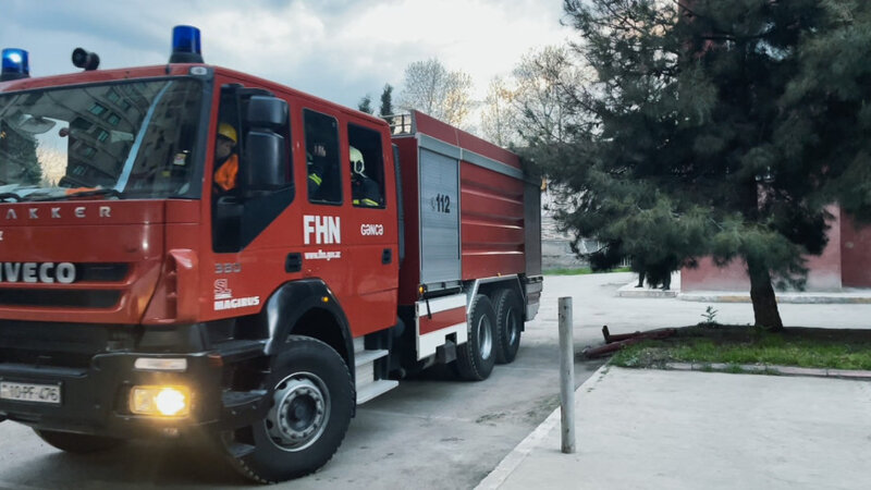 FHN Gəncədə şərti yanğın təlimi keçirdi -