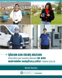 Azad edilmiş ərazilərə köçürülən sakinlər məşğulluq və sosial dəstək tədbirləri ilə əhatə olunub
