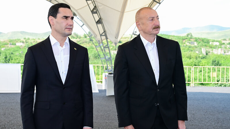Azərbaycan və Türkmənistan prezidentləri Füzuli şəhərinin dağıdılmış yerlərinə baxıblar