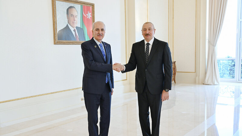İlham Əliyev Numan Kurtulmuşu qəbul etdi -