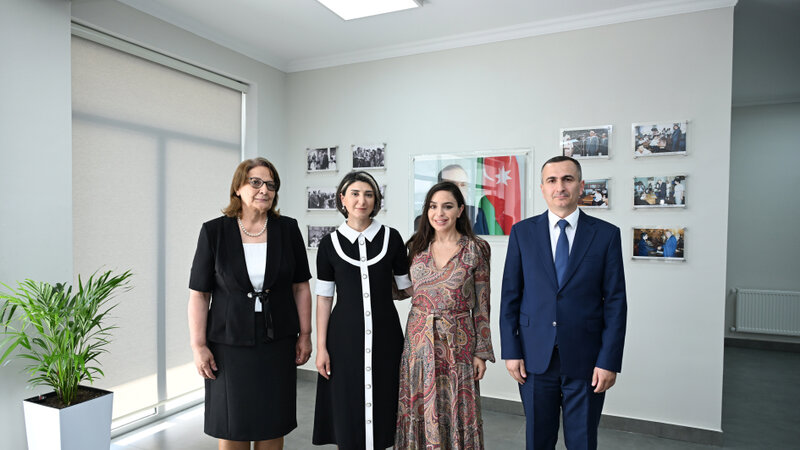 Leyla Əliyeva Yevlaxda məktəb binasının açılışında iştirak etdi