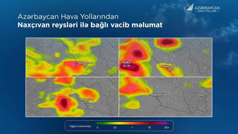 Bakı-Naxçıvan reysləri ildırımlı hava şəraiti səbəbindən təxirə salındı