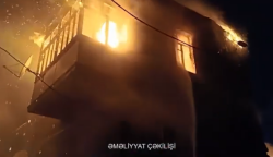 Yasamalda ikimərtəbəli ev yanıb -