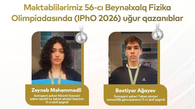 Azərbaycan məktəbliləri Beynəlxalq Fizika Olimpiadasında son 20 ilin ən yüksək nəticəsini əldə ediblər