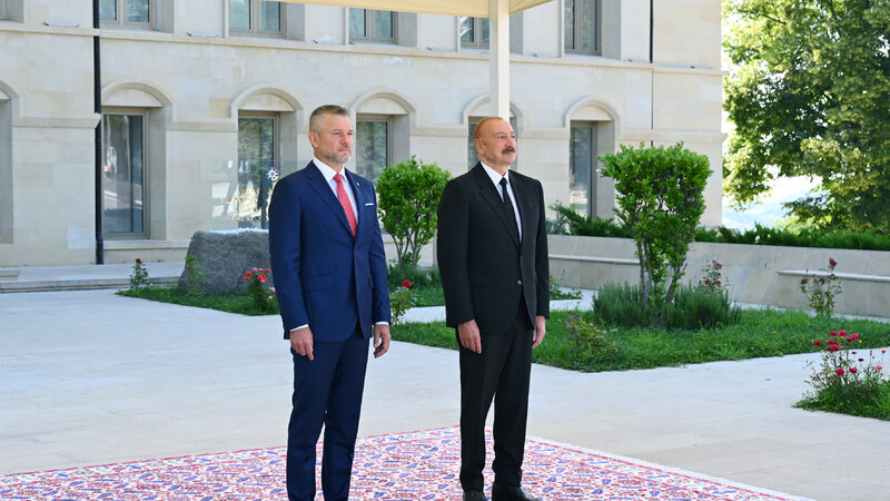Slovakiya Prezidenti Peter Pelleqrininin Şuşada rəsmi qarşılanma mərasimi olub