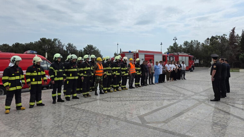 FHN-in Dövlət Yanğından Mühafizə Xidməti Gəncədə yanğın-taktiki təlim keçirdi -