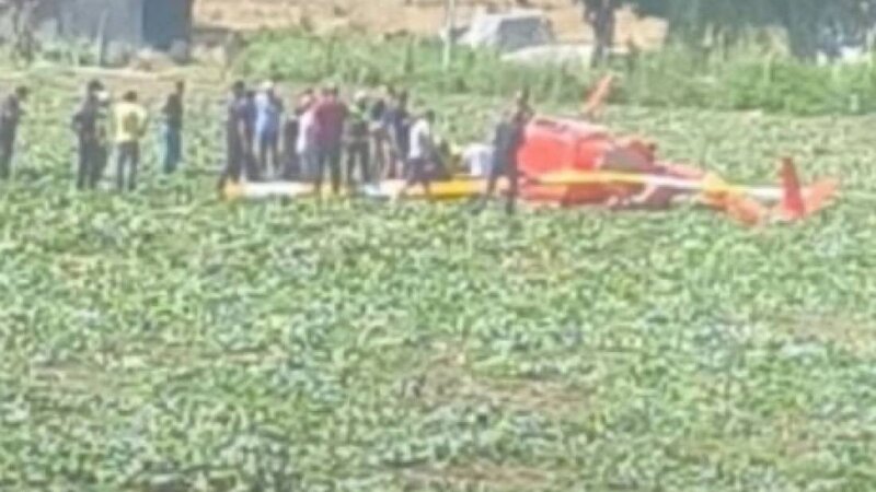 Ankaranın Sincan rayonunda təlim helikopteri qəzaya uğradı
