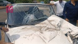 Tovuzda minik maşını yük avtomobili ilə toqquşdu -