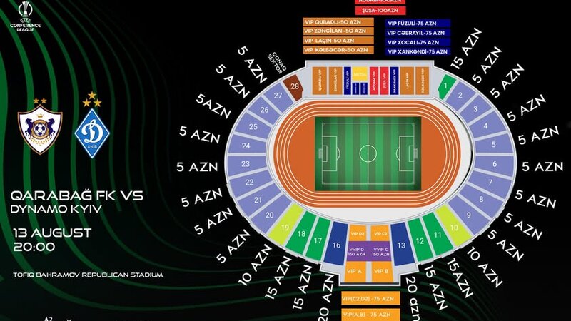 “Qarabağ” – “Dinamo” matçının biletləri satışa çıxarılır
