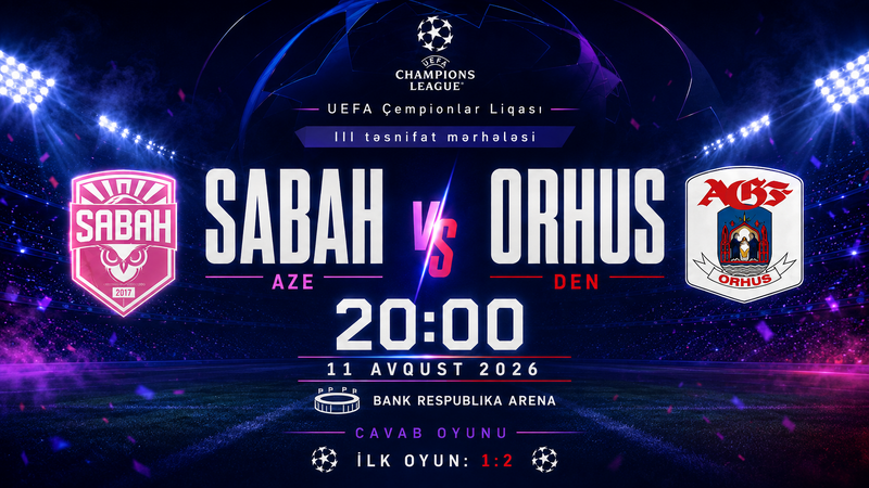 Çempionlar Liqası: “Sabah” bu gün “Orhus”u qəbul edir