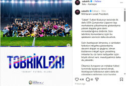 "Sabah" klubu Prezident İlham Əliyevə təşəkkür etdi