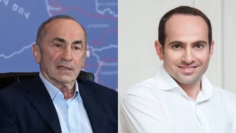 Robert Köçəryanın oğlunun tərəfdarları İrəvanda məhkəmə qarşısına toplaşıblar