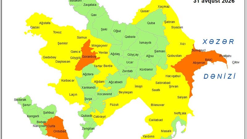 Küləkli hava şəraiti ilə bağlı sarı və narıncı xəbərdarlıq verildi