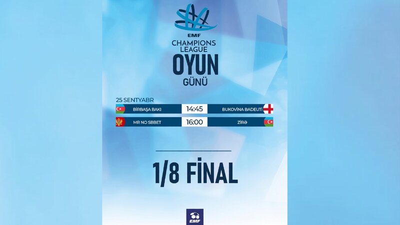 Azərbaycan klubları Çempionlar Liqasında 1/8 final matçına çıxır