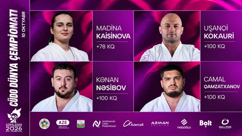 Dünya çempionatı:  4 cüdoçumuz tatami üzərinə çıxacaq