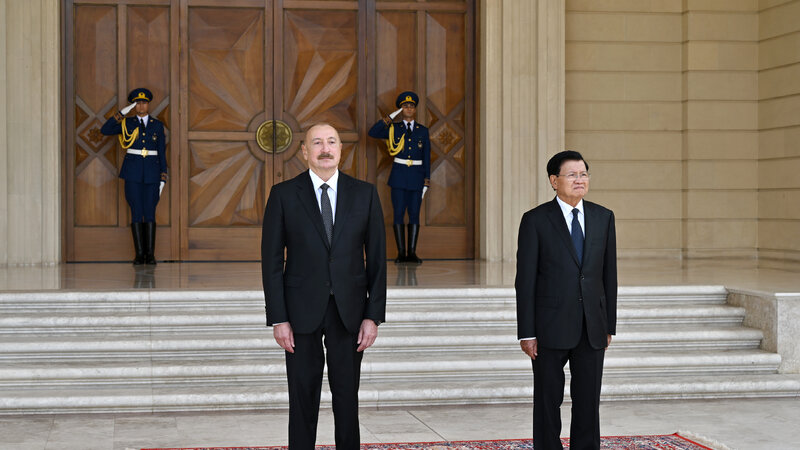 Laos Prezidentinin Bakıda rəsmi qarşılanma mərasimi oldu