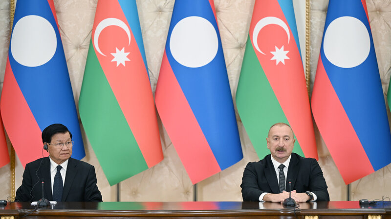 Azərbaycan və Laos prezidentləri mətbuata bəyanatlarla çıxış ediblər -