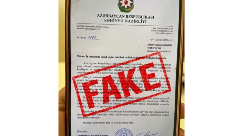 Media və Yayım Şurası və Səhiyyə Nazirliyi hicabla bağlı yayılan məlumatı təkzib etdi