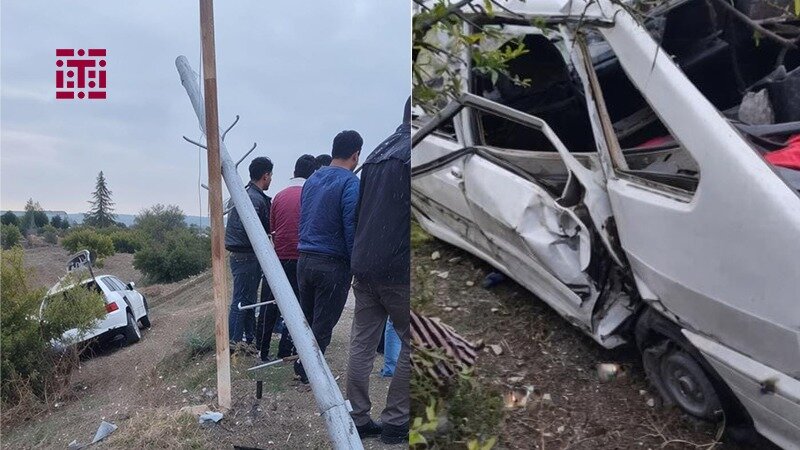 Ağcabədidə avtomobil elektrik dirəyinə çırpılıb, xəsarət alanlar var