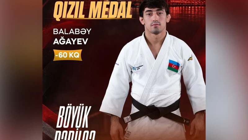 "Böyük Dəbilqə": Azərbaycan cüdoçusu Balabəy Ağayev qızıl medal qazandı