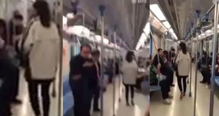 Gənc qızdan metroda ədəbsiz hərəkət - VİDEO