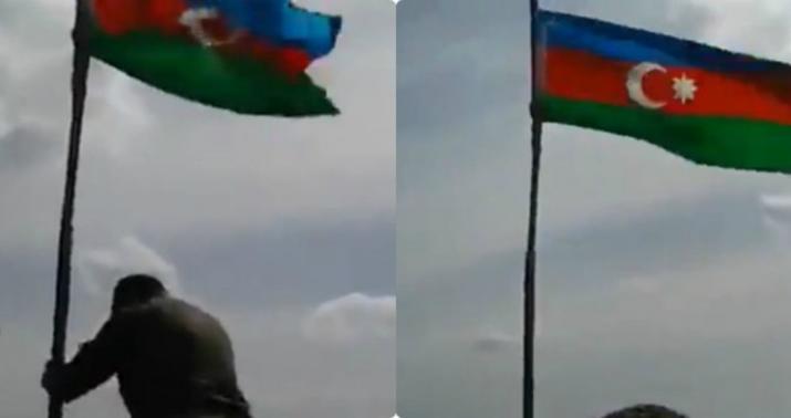 Əsgərlərimizin Lələ Təpəyə bayraq sancdığı an - VİDEO