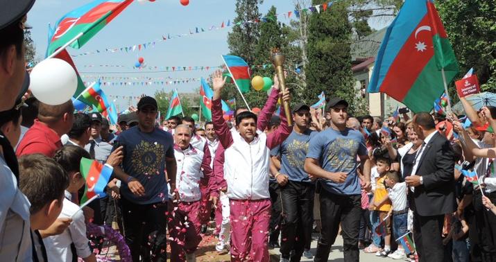 Avropa Oyunlarının məşəli Kürdəmirdə - FOTO