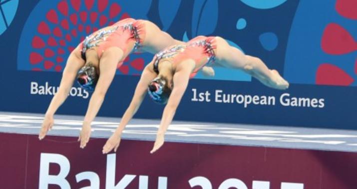 Rusiyanın sinxron üzgüçüləri Avropa Oyunlarında liderlik edirlər