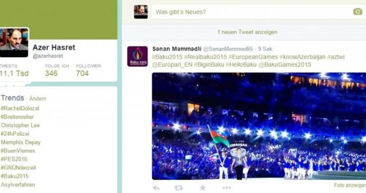 #Baku2015 həştəqi dünya trendinə çevrilib