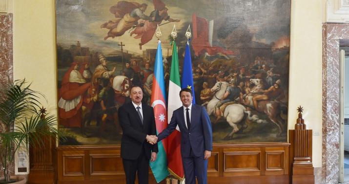 Prezident İlham Əliyev Matteo Renzi ilə görüşdü