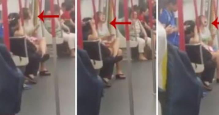 Gənc qız görün, metroda nə etdi - VİDEO